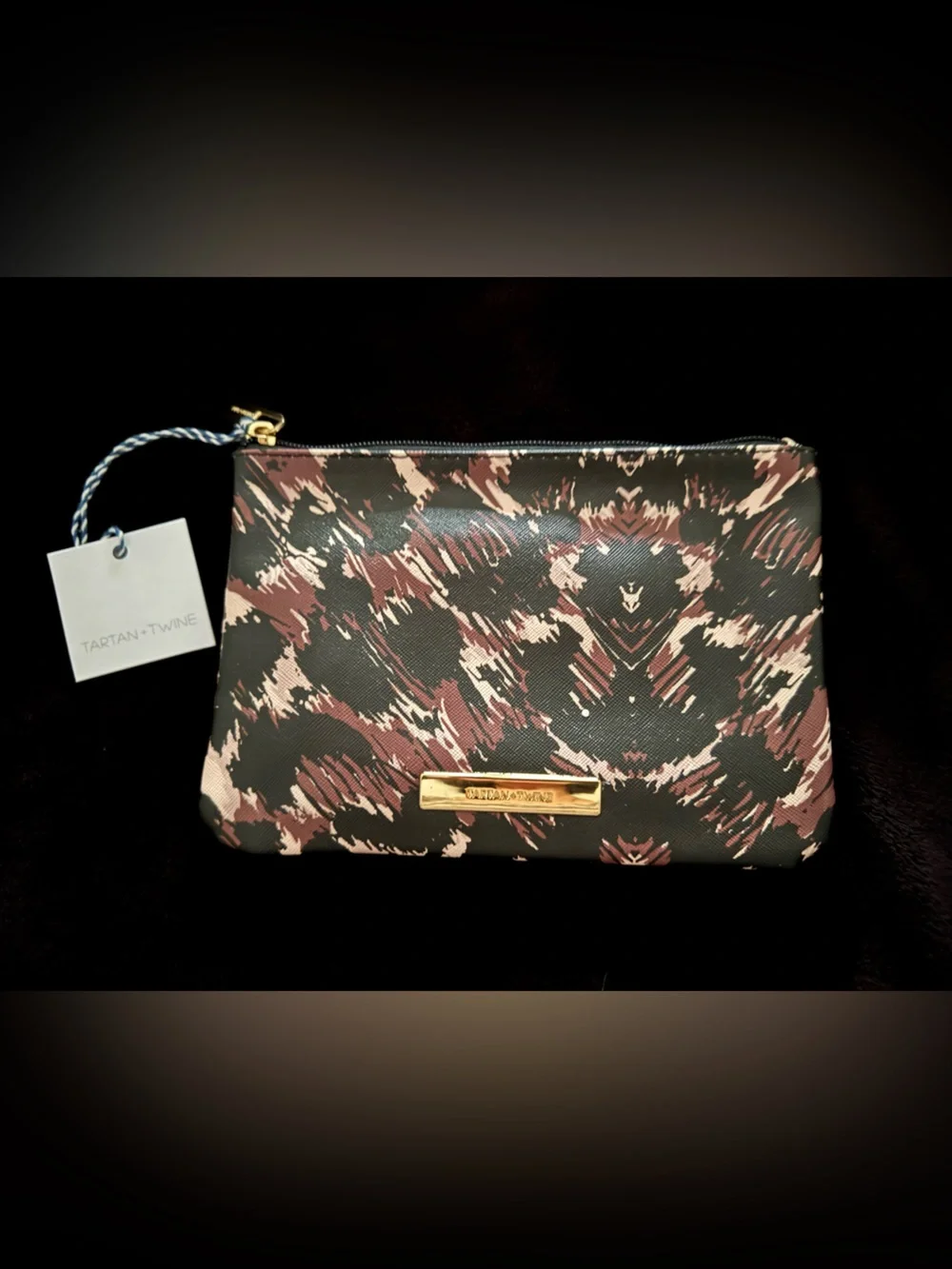 Tartan + Twine Gold Accent Cosmetic Bag - Black/Gold
